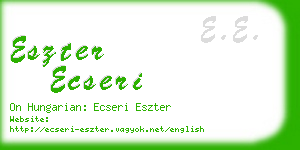 eszter ecseri business card